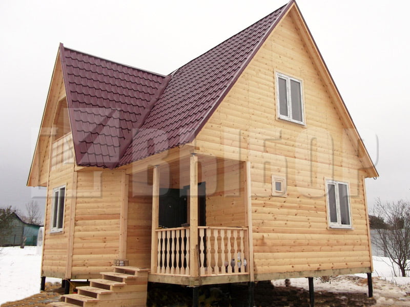 Комбинированный деревянный дом по схеме сборки «брус – каркас»